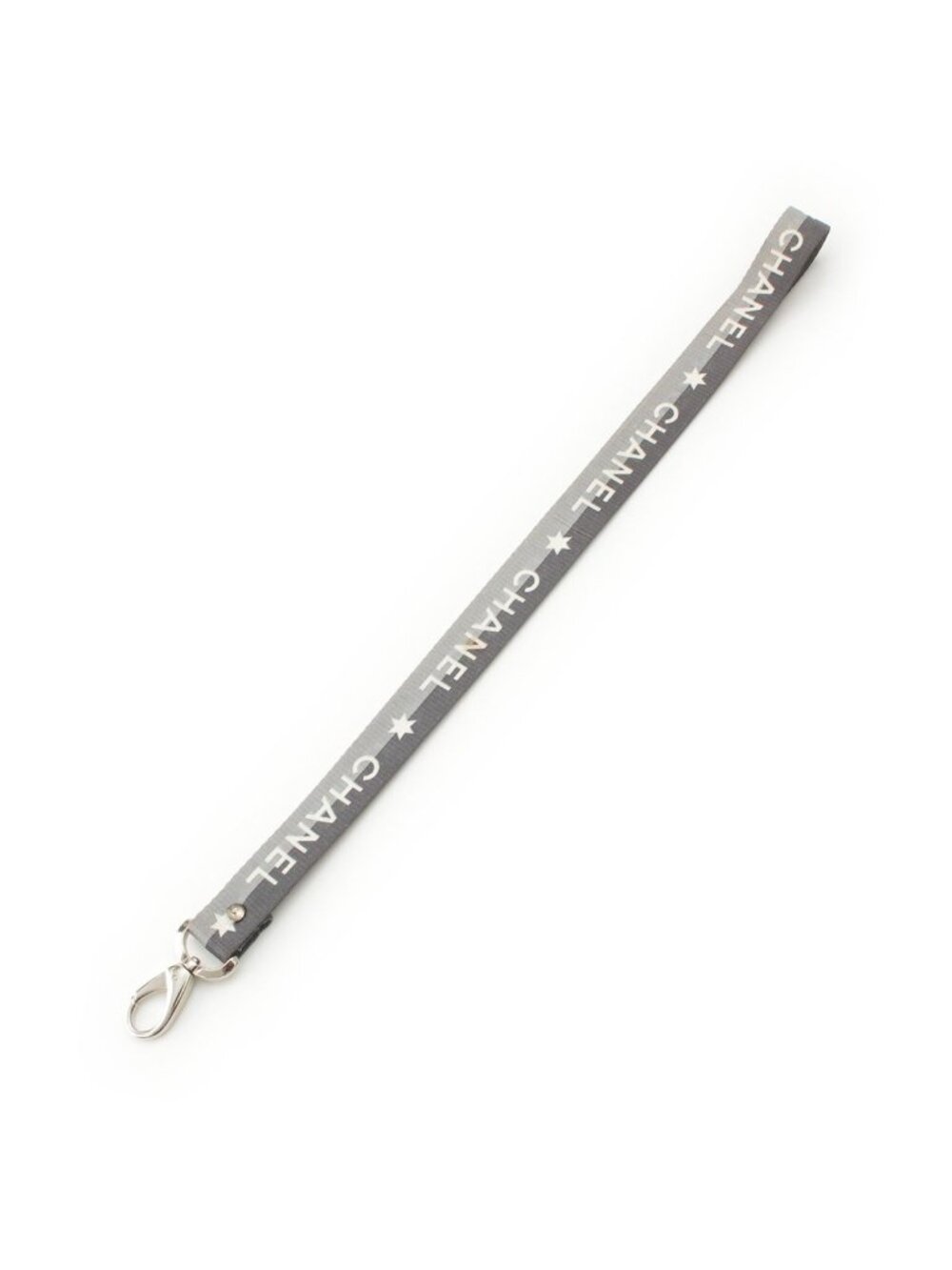 Chanel 01 P Logo Star Neck Strap Gray